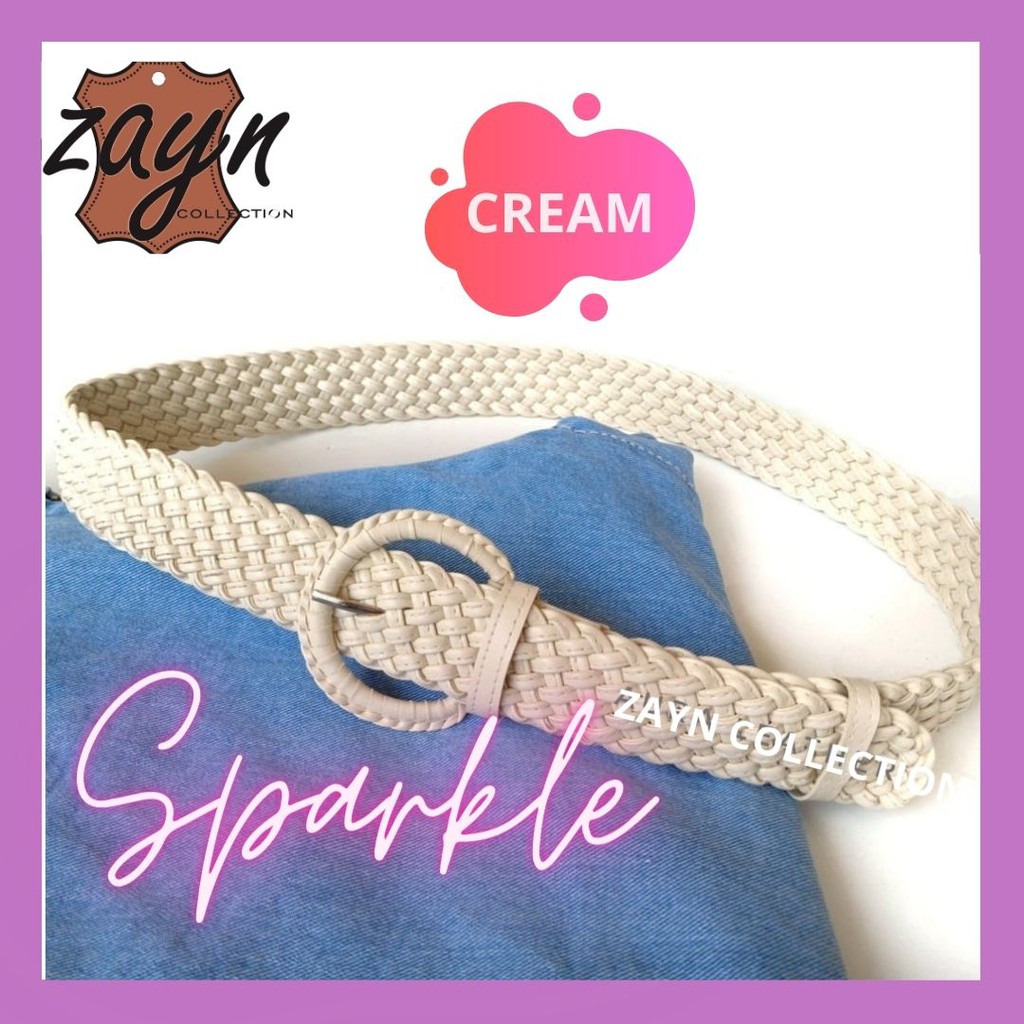 Ikat Pinggang Wanita Jalinan Gesper Rajut Belt Strap Kepang Anyaman