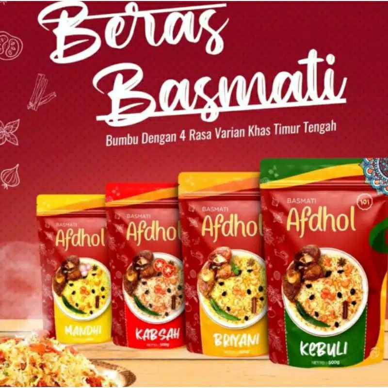 

Paket Murah Afdhol Nasi Mandhi Beras Basmati Bumbu Biryaniani Kebuli Kabsah Afdol