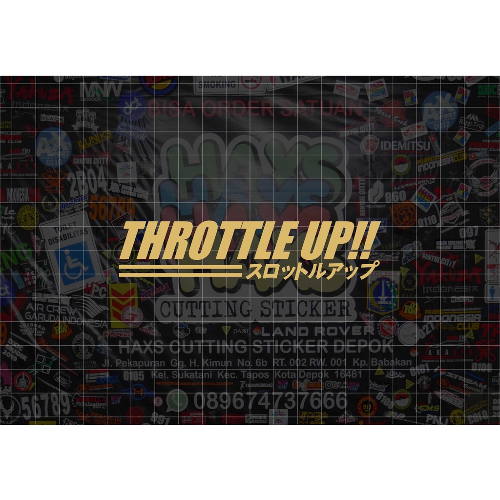 Cutting Sticker Throttle Up Ukuran 11 Cm