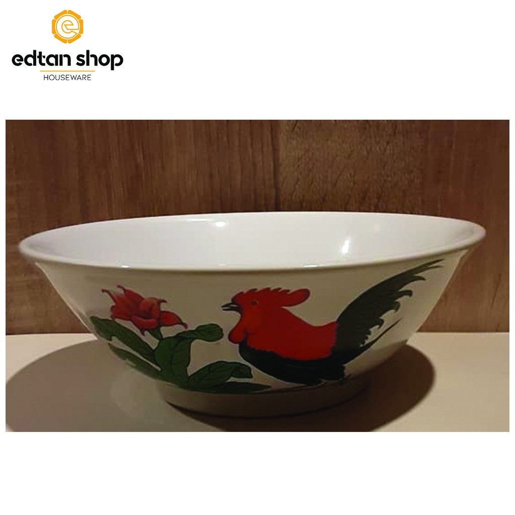 Mangkok keramik ayam jago mangkok bakso mangkok keramik putih mangkok keramik tebal  isi 3PCS