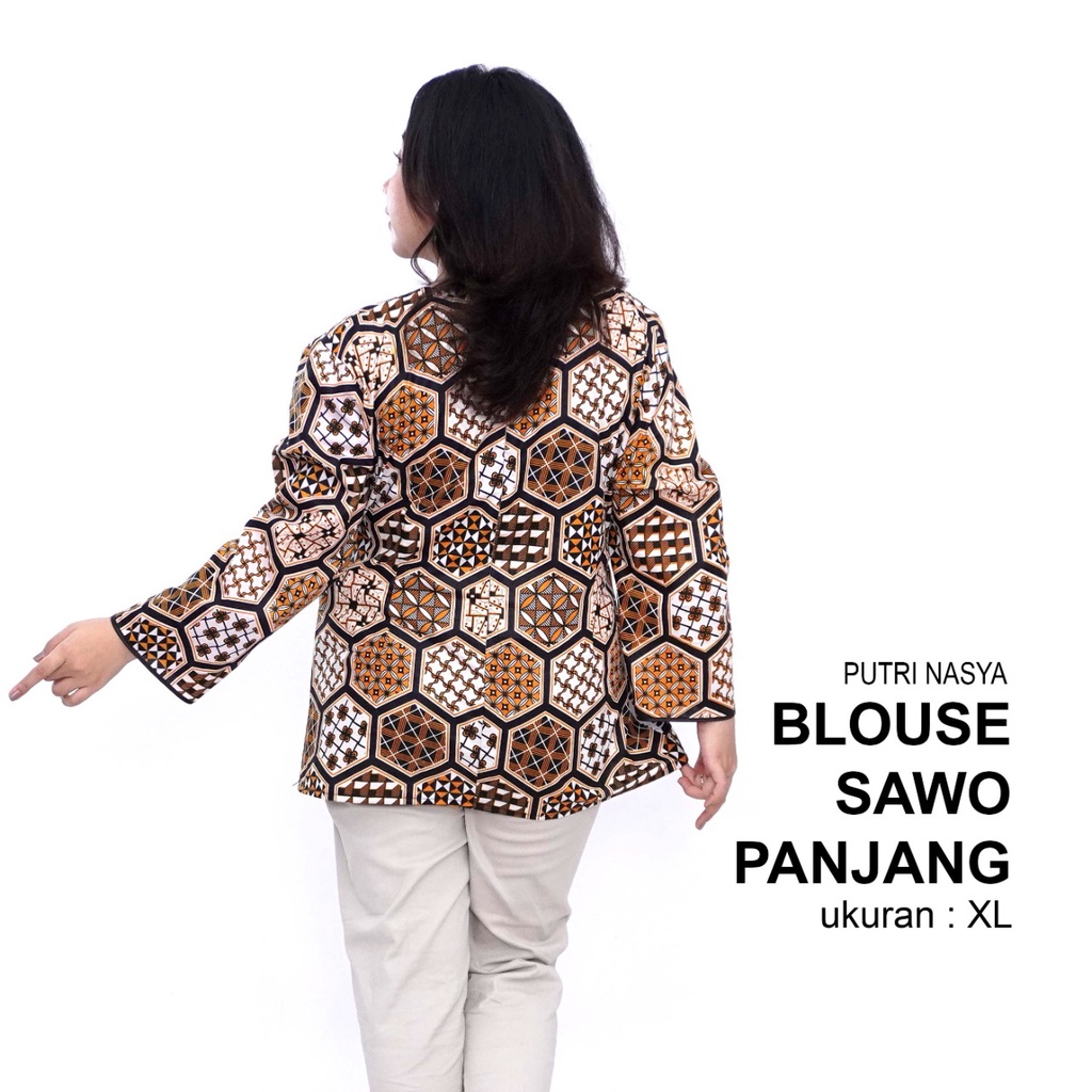 Atasan Batik Blouse Big Size Wanita Kerja Jumbo L-XL-2L-3L-4L-5L-6L-7L Model Blus Jumbo Seragam Batik / Atasan Formal Bahan Kantor Big Size Wanita