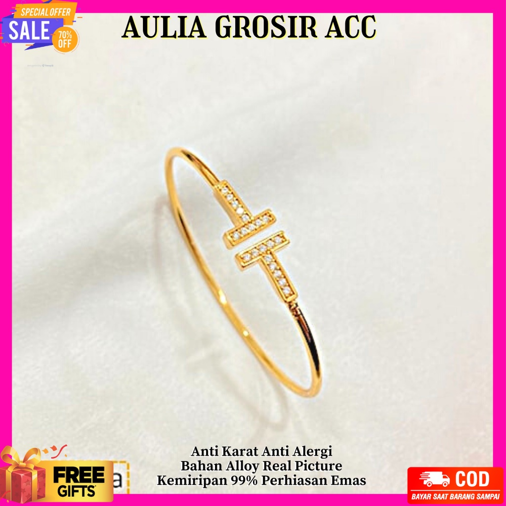 Gelang Emas Aksesoris Fashion Wanita Gelang Titanium Perhiasan Emas