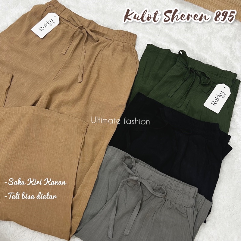 Celana Kulot Rayon Crinkle Sheren 895 Highwaist Premium Kekinian