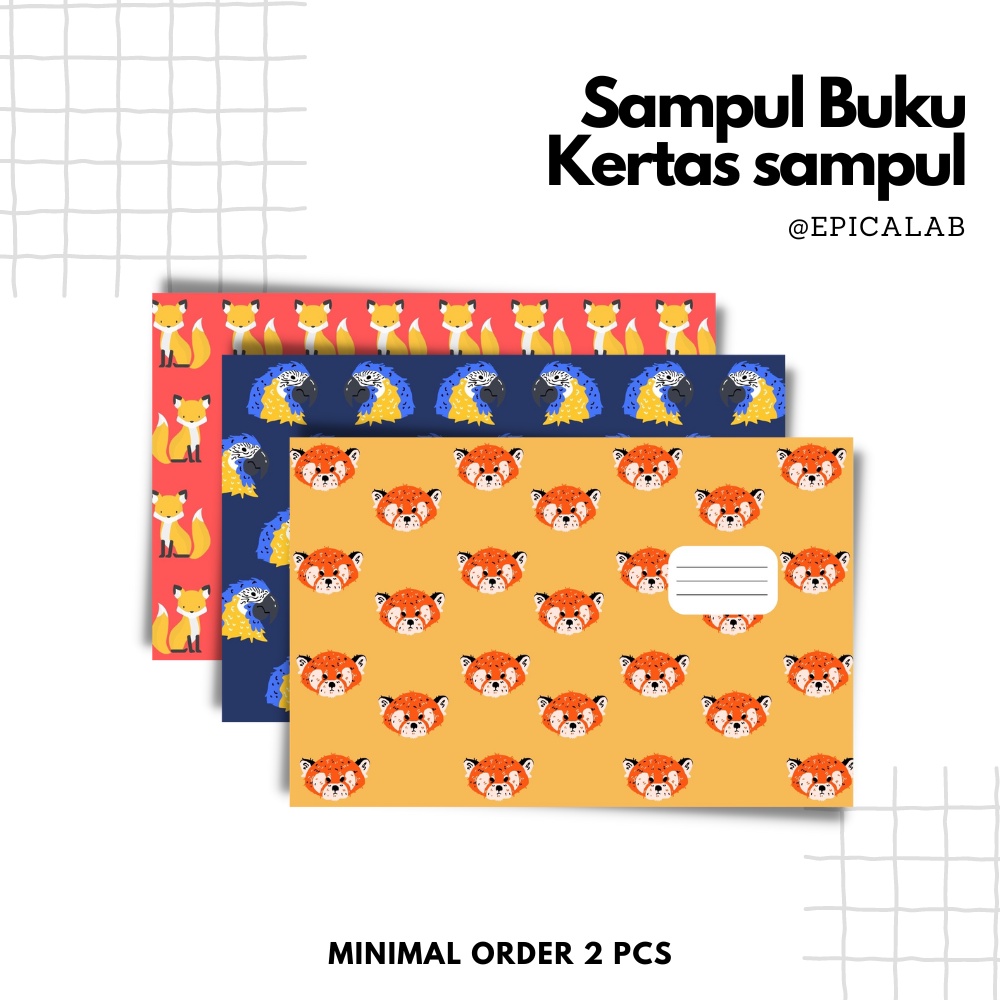 

[MIN ORDER 5pcs] Kertas Sampul | Sampul Buku - animal edition