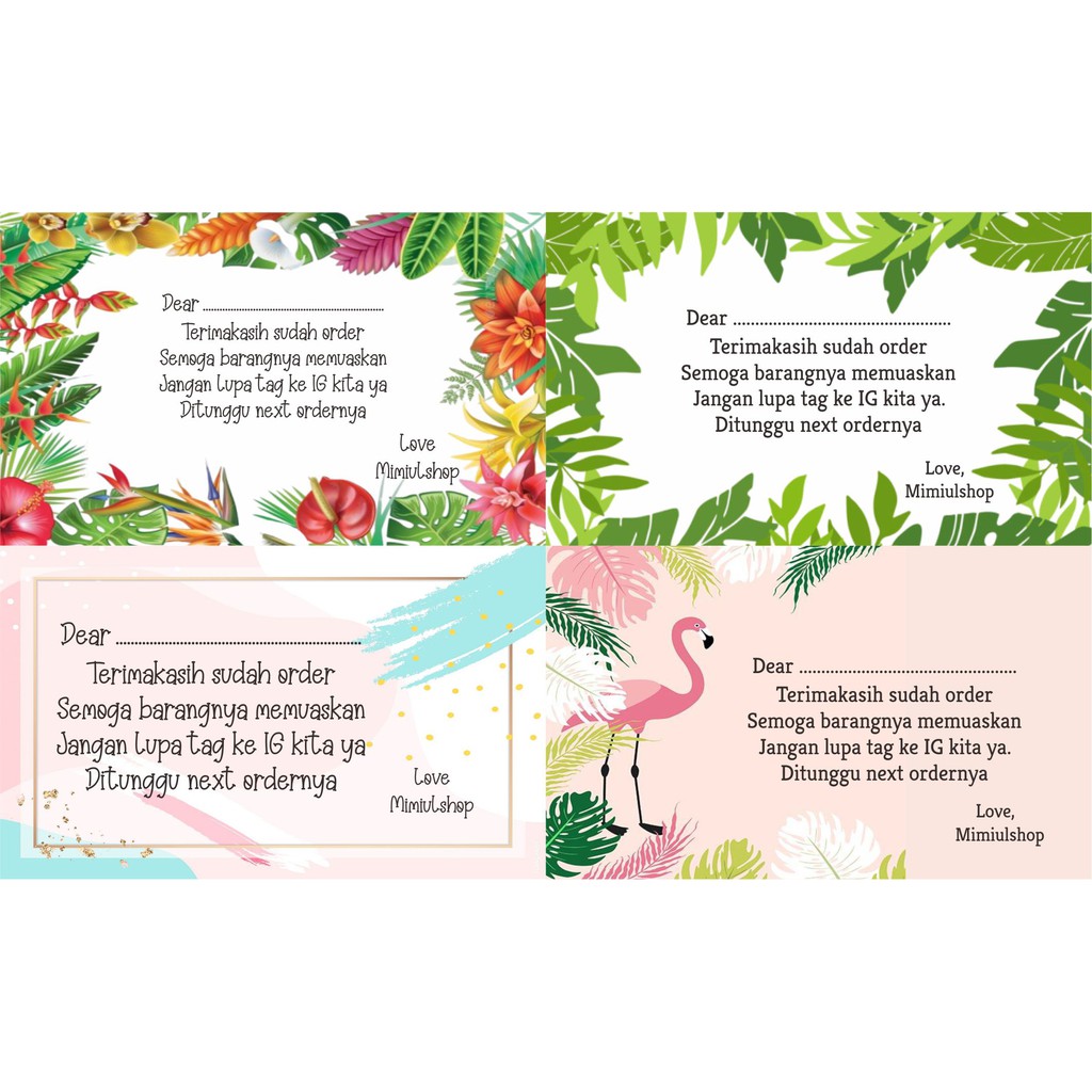 

CETAK THANKS CARD KARTU REVIEW CUSTOMER FREE CUSTOM DESAIN