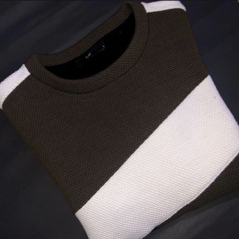 Sweater Wanita /  Pria Lengan Panjang Trifting Ijo Putih Plac