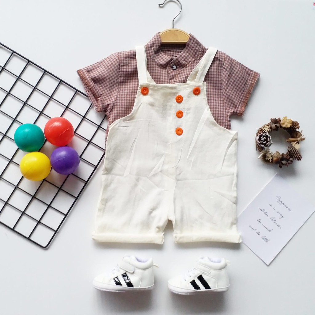 LittleAaron SET ANSOP BOY SEOUL NEW EBV Baju Anak Laki Laki Perempuan Import Model Jumpsuit Overal