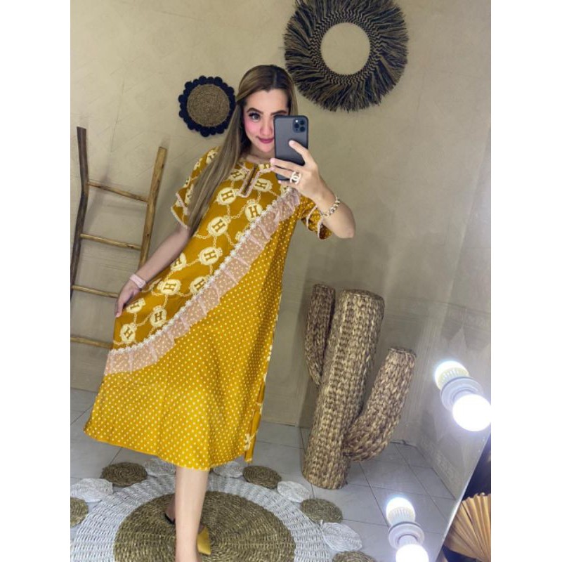 TERBARU | DASTER ARAB MOTIF | DASTER BUSUI RESLETING DEPAN | DASTER KEKINIAN-Kuning