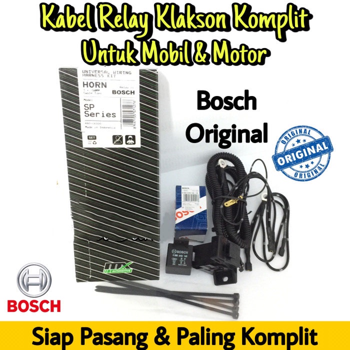 TERMURAH Kabel Set Relay Klakson MX DENGAN RELAY BOSCH 12V 30A Universal Untuk Segala Macam Merk Klakson mobil motor