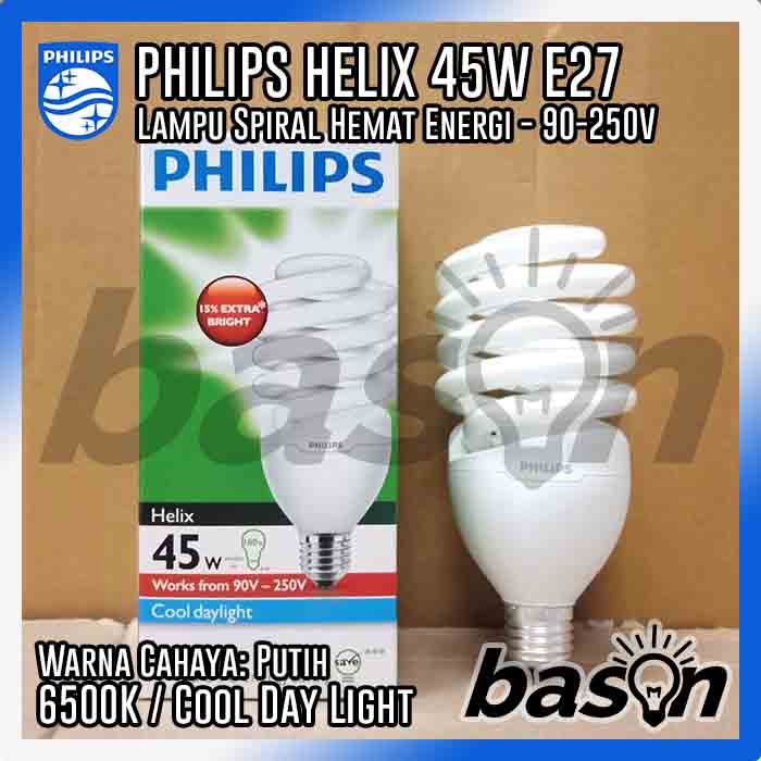 PHILIPS HELIX 45W | Cahaya Putih | E27 | Lampu Hemat Energi