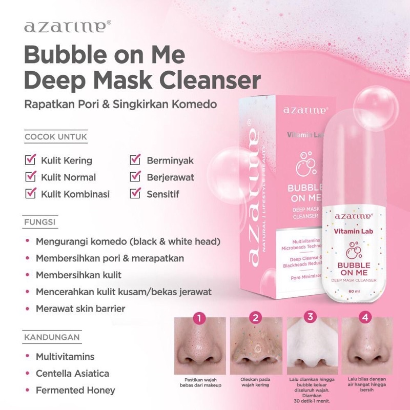 Azarine Vitamin Lab Bubble On Me Deep Mask Cleanser 60ml