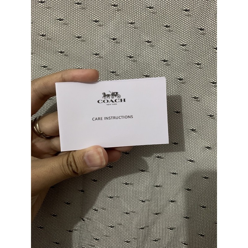 Jual Coach Care Card Instruction ORIGINAL 100/Coach Kartu Merawat Tas Dompet