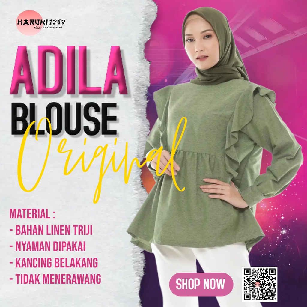 Baju Atasan Blouse Blus Fashion Muslim Wanita Muslimah Modis Model Terbaru Premium Kekinian Original