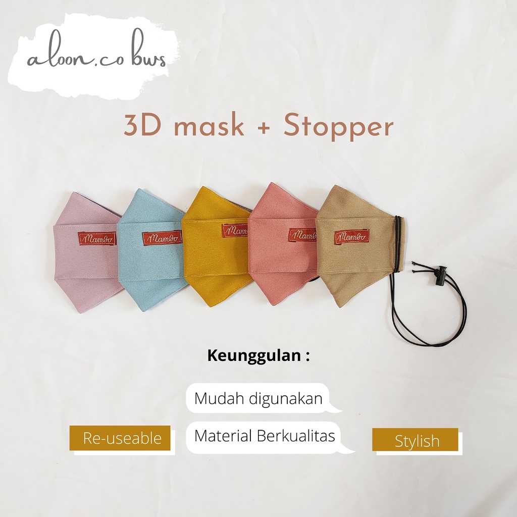 Masker Kain 3D EVO STOPPER Kalung Masker 2 Ply Lapis Premium - Masker Kain - 3D Mask - Masker Hijab