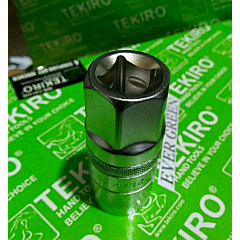 TEKIRO KUNCI BUSI Sok 21 mm x 1/2" PANJANG Shock 21 mm  Gagang Stang Mata Kunci Sok L T Ring Pas set