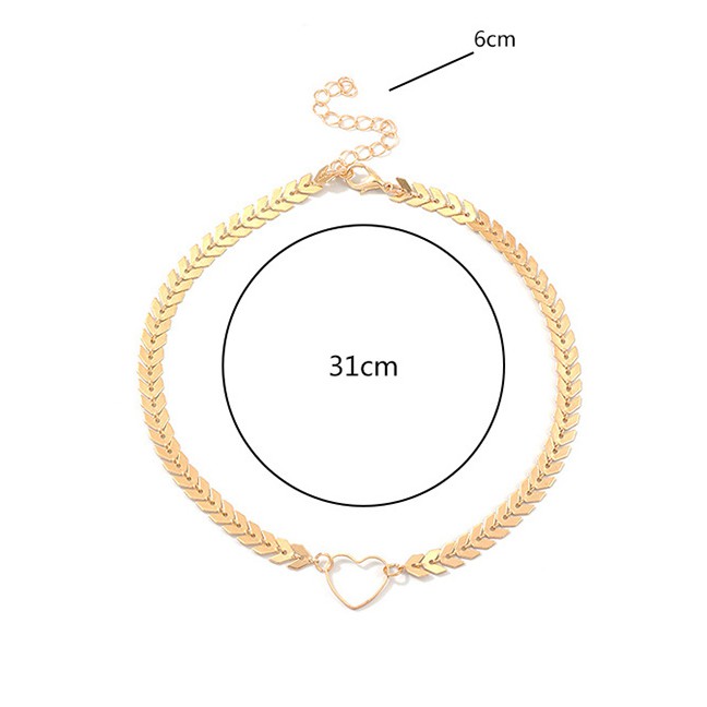 LRC Kalung Fashion Golden Love Starry Love Necklace D22175