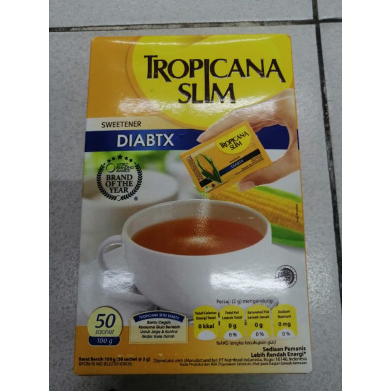 

Tropicana Slim Sweetener No Calori DIABETICS 100(50 x 2g)