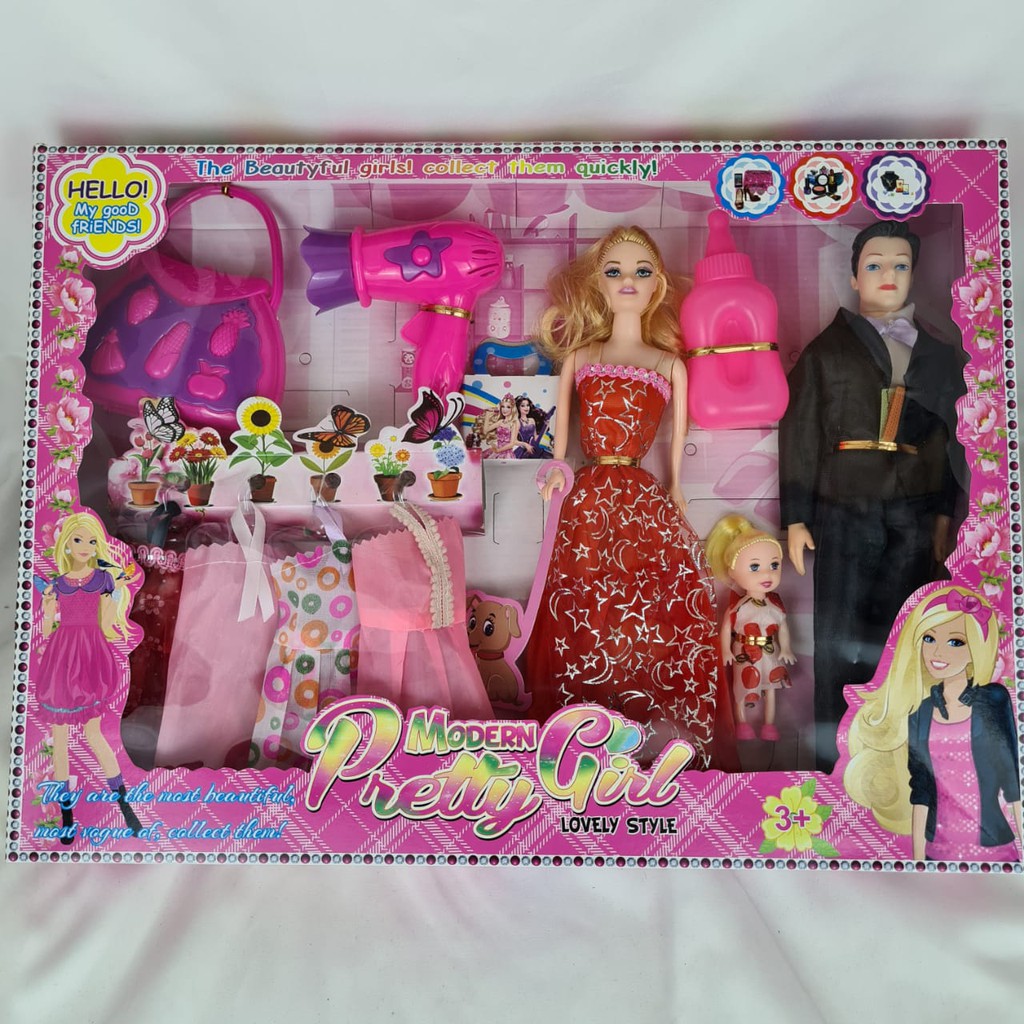 Boneka Couple Tas Handbag Hairdryer Anak Besar