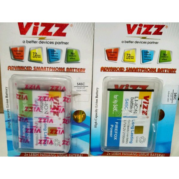 Battery Batre Baterai Vizz Advan S45C Double Power Original