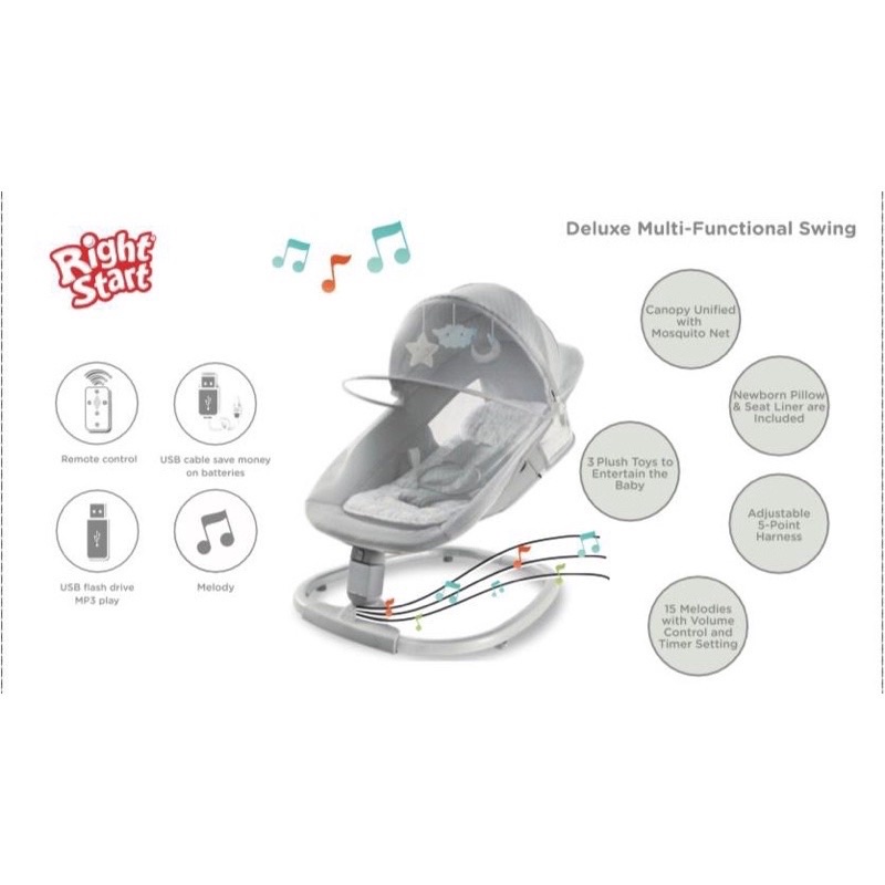 Makassar (NEW PRODUCT) - Right Start Swing Ayunan Bayi Elektrik Features / OTOMATIS Bouncer Swing