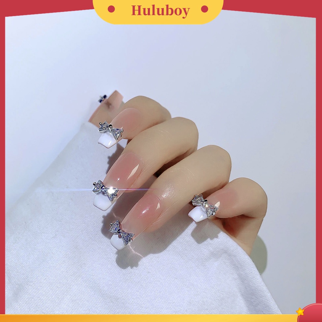 Huluboy Huluboy♡ Ornamen Kupu-Kupu 3D Bahan Cubic Zirconia Glitter Untuk Dekorasi Kuku Wanita Butterfly