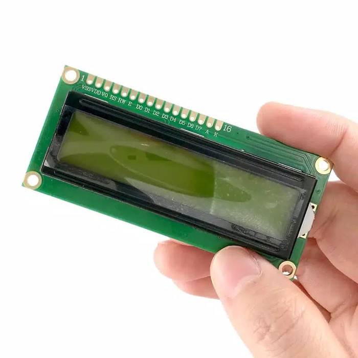 LCD Display 1602 Black On Yellow With I2C SPI Backpack