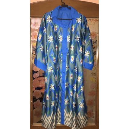 PRELOVED DRESS BATIK WANITA BIRU