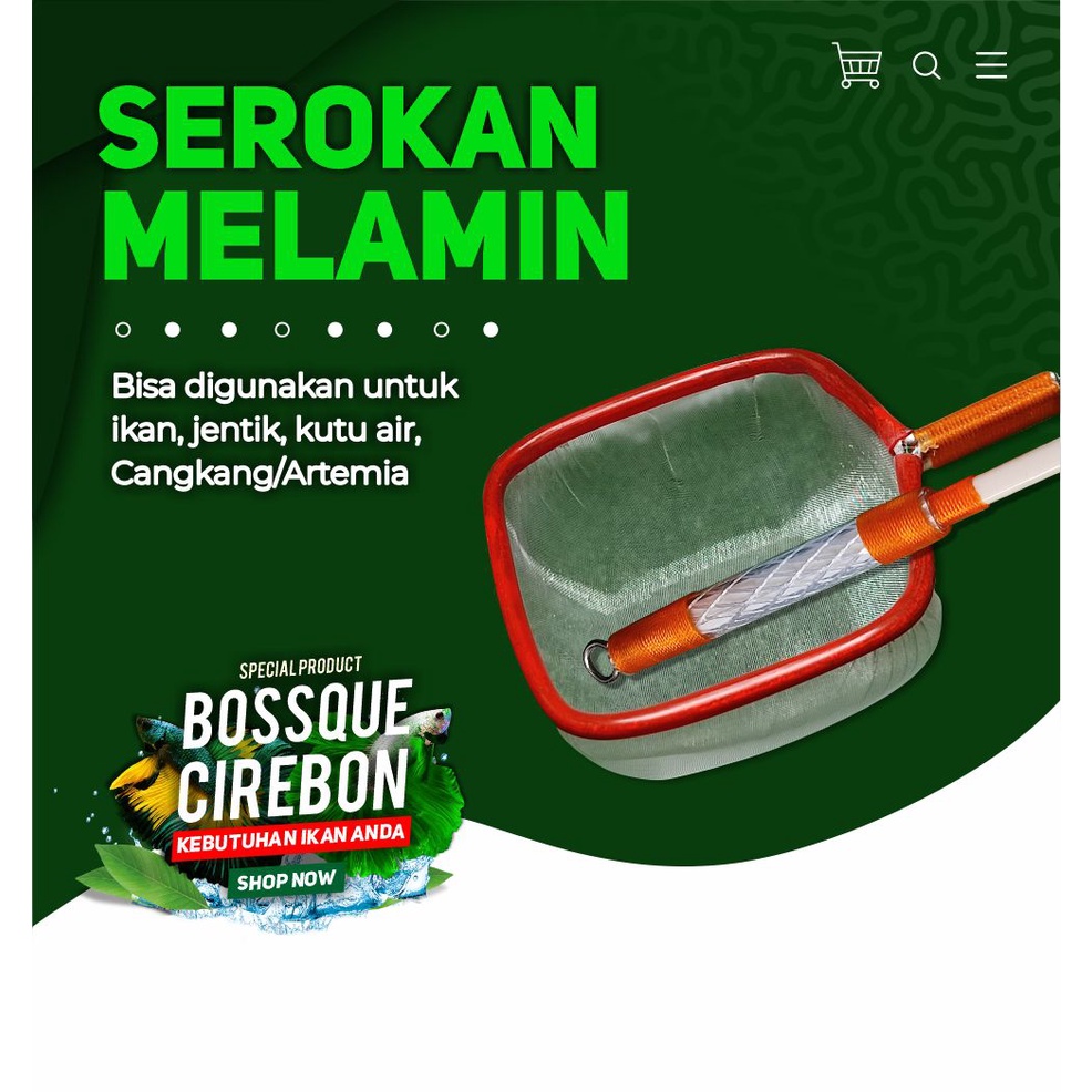 Serokan Ikan Cupang Melamin Variasi Handle Kotak 6cm Seser Saringan Sauk Ikan Hias Jentik Kutu Air