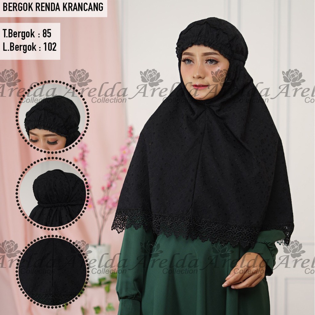 Bergo Katun Paris Standar dan Jumbo warna Hitam dan Putih