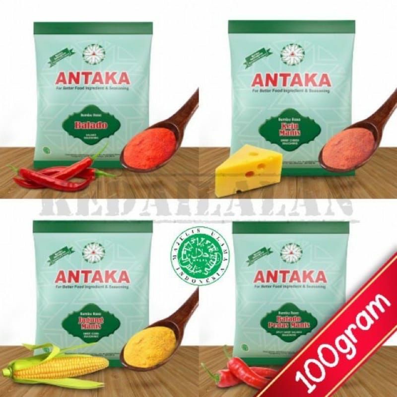 

Bumbu tabur ANTAKA 100gr baldo pedas/balado/jagung manis/jagung bakar/barbekiu/ jagung bakar 100gram