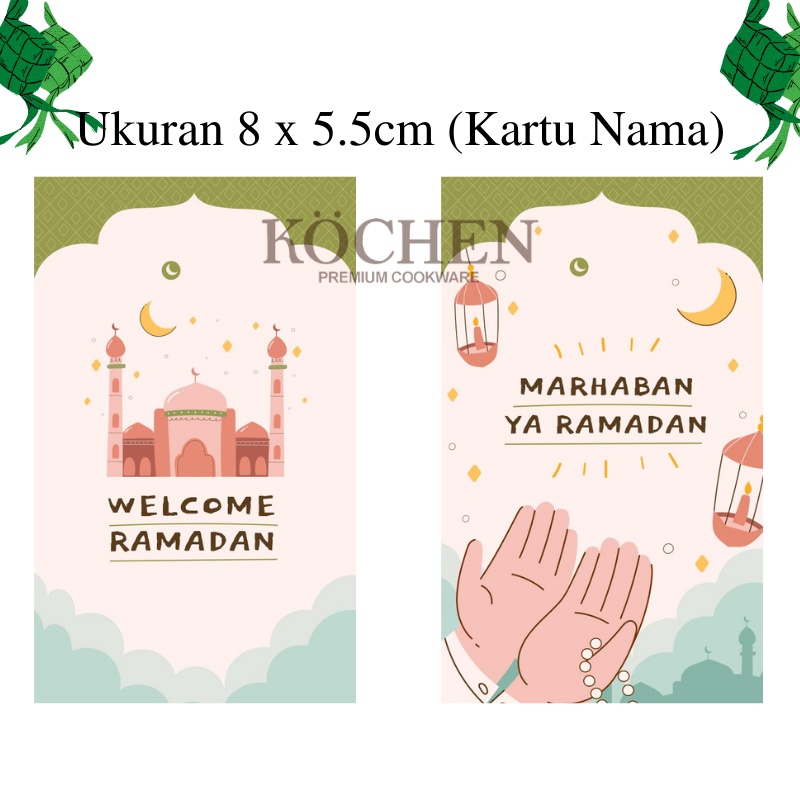 MYKOCHEN.INA Kartu Ucapan Lebaran Puasa Ramadan Untuk Parcel Hari Raya Idul Fitri Eid Mubarak Aesthetic Premium