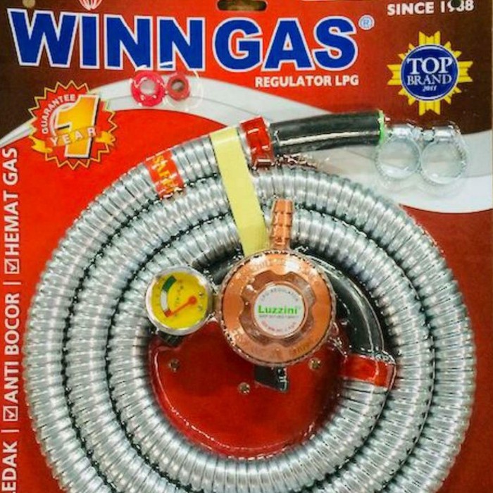 WINN GAS , W 138 , Luzzini ,  Win Gas , Selang paket + regulator 1.8 Meter