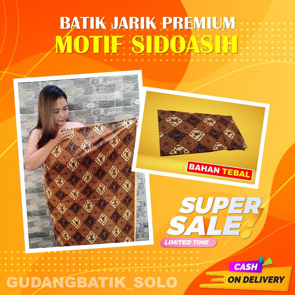 KAIN BATIK JARIK PRODO METERAN CAP TULIS MODERN BAHAN KUALITAS PREMIUM KLASIK MOTIF SIDOASIH