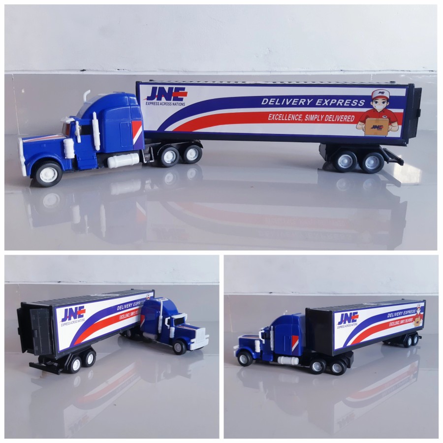 Terbaru Mainan Truk Kontainer JNE J&T SHOPEE - Miniatur Mobil Truck Box Ekspedisi Anak