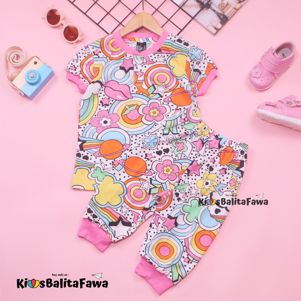 Setelan Momo Kids Size 1-10 Tahun / EXPORT Quality Baju Karakter Kaos Lengan Pendek Celana Pendek