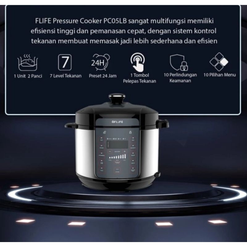 [ FLiFe ] by Gree PC05LB Multifunction Electric Pressure Cooker Presto Low Watt