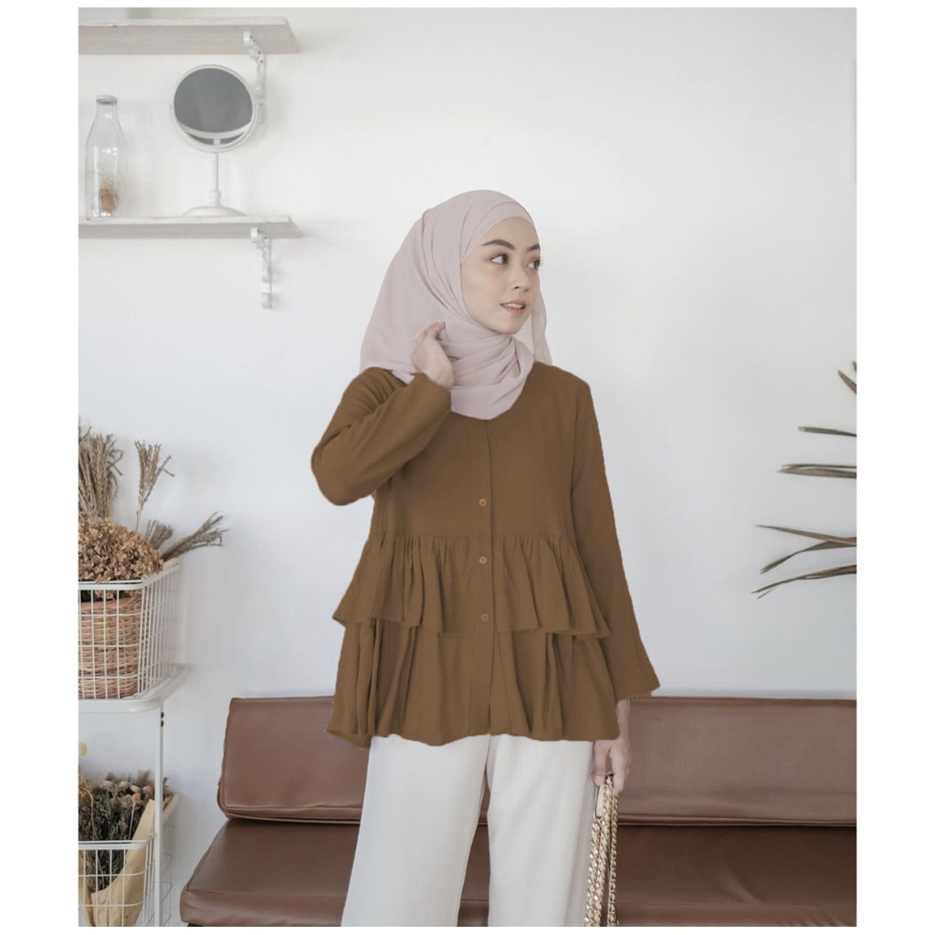 DEWIA BLOUSE-VIRGO BLOUSE CHOCO