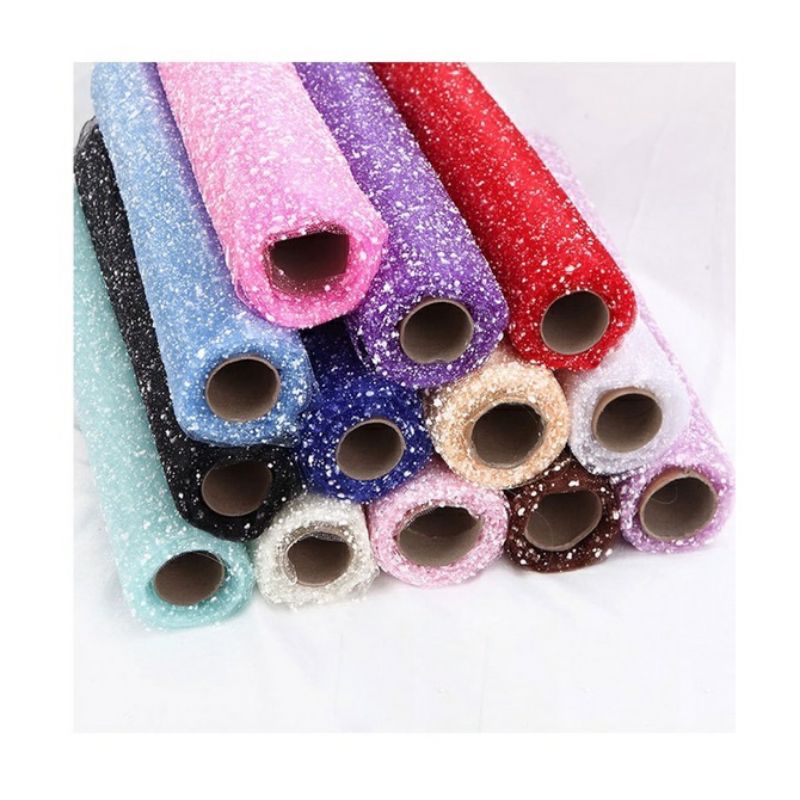 (50x50)kain tile salju /snow mesh / flower bouquet / gift wrap