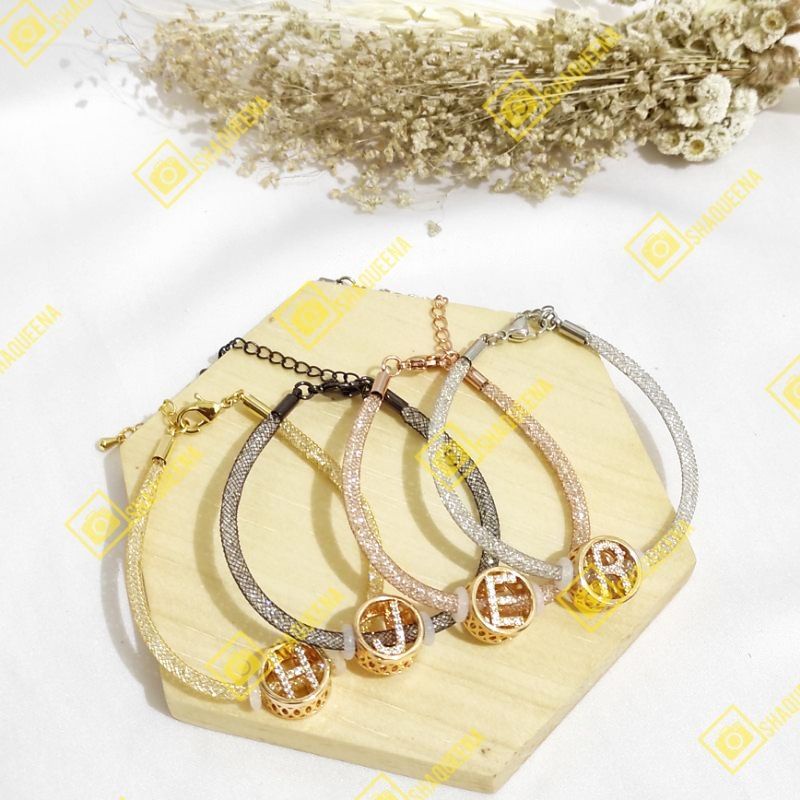 Gelang glitter gliter kristal crystal tali kawat pandora rantai anak dan dewasa