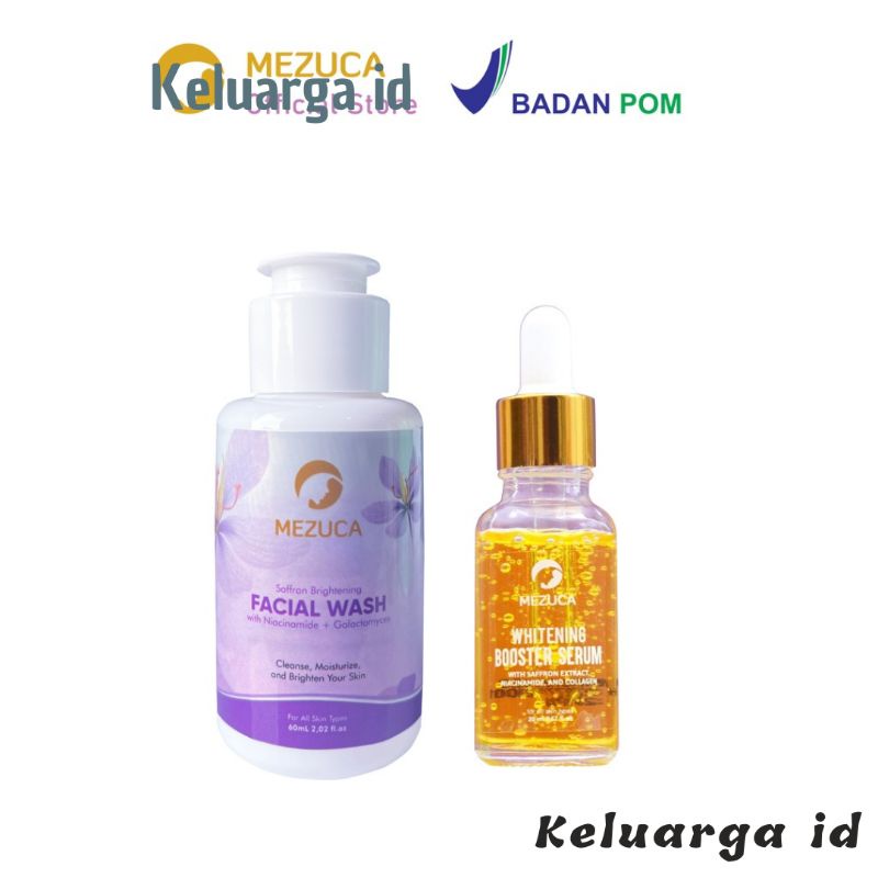 ❤ MEZUCA PAKET ❤ KomboHemat Facial Wash + Serum Saffron Wajah - Keluarga id