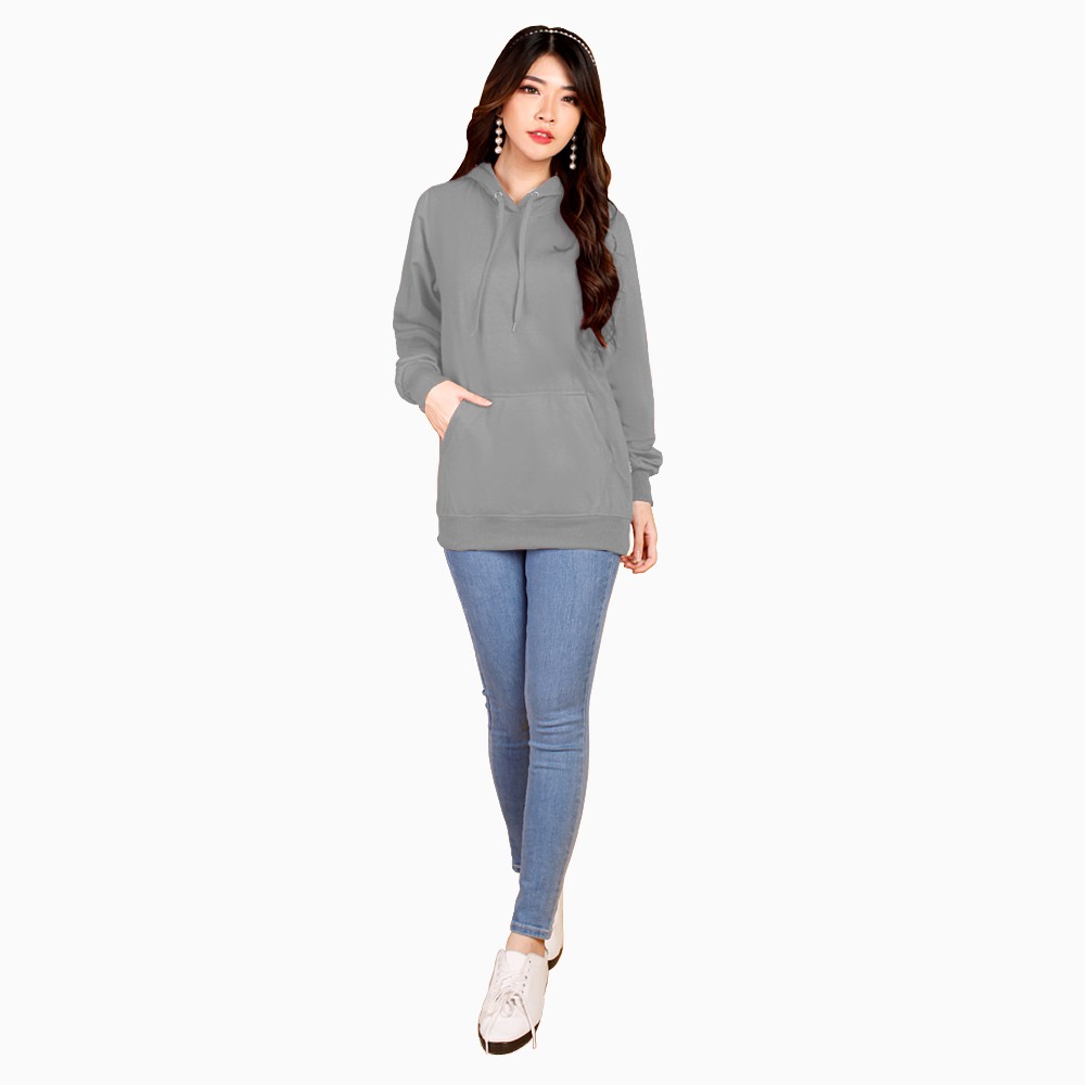 Sweater hoodie wanita Gaya Jumper Korea - XSHOP Fleece girl