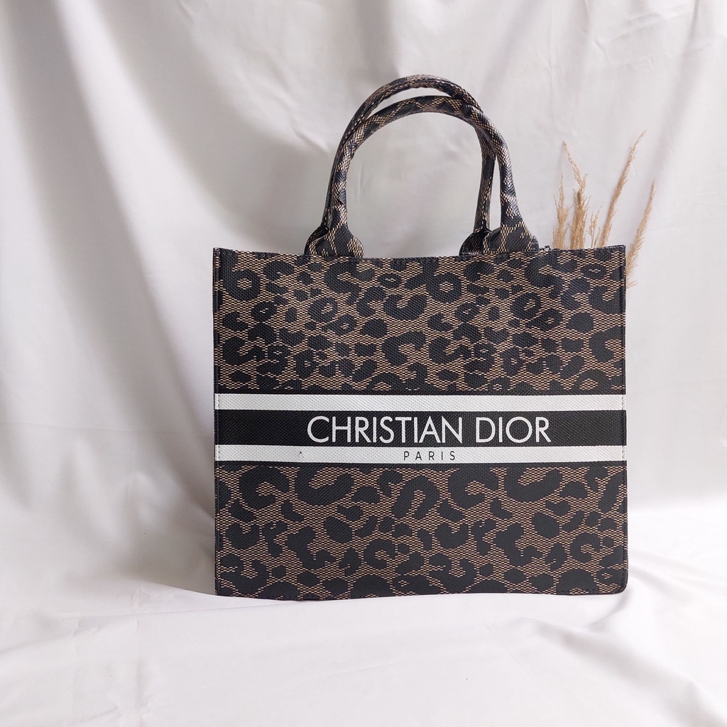 Tote Bag Tas Tote Hand Bag Wanita Motif Leopard Preloved