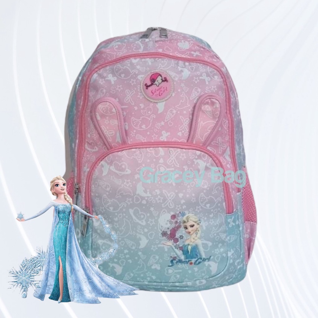 GB-72019E Tas Ransel Anak Perempuan Motif Frozen / Silvergirl