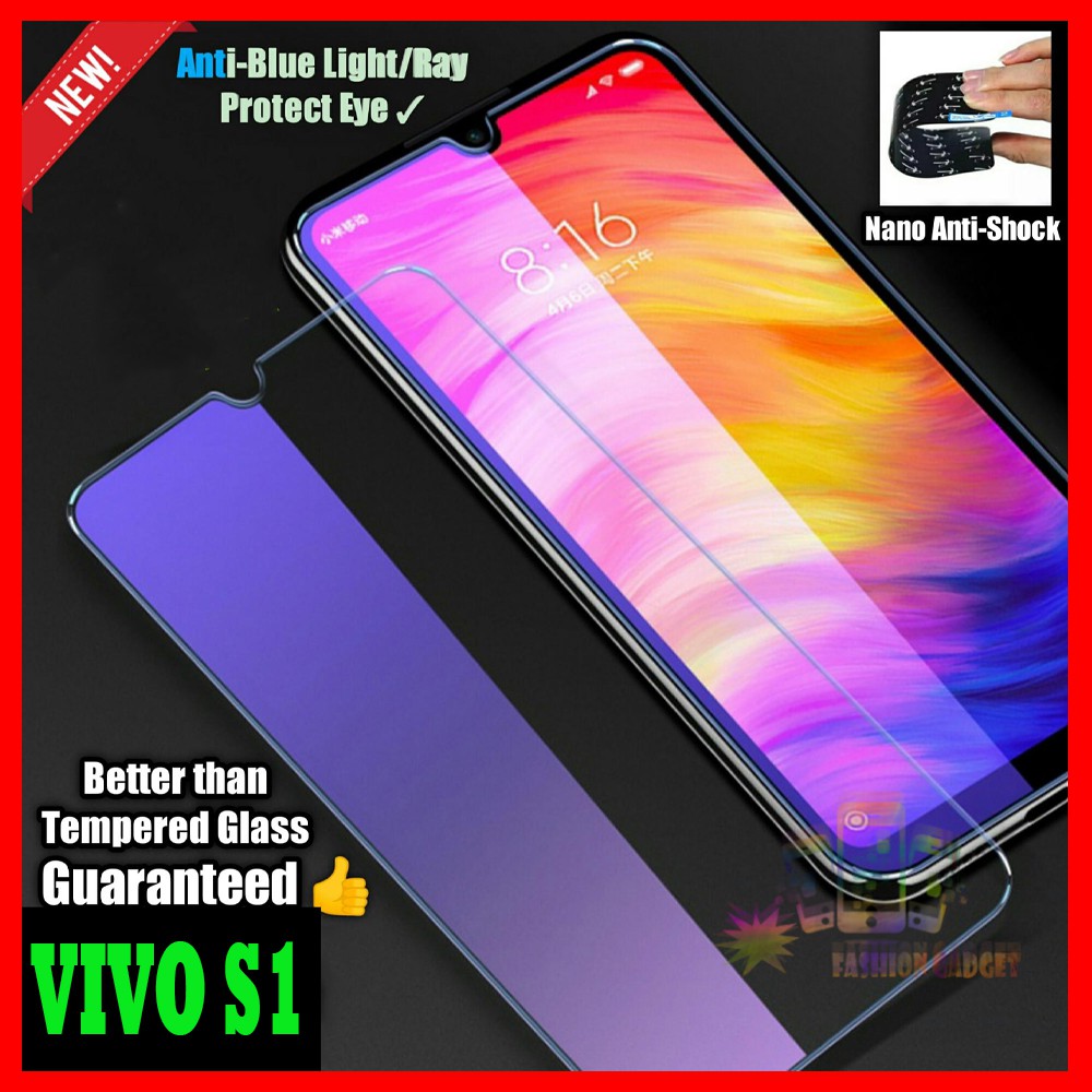 Tempered Glass Vivo S1 Blue Light Screen Protector Temper Vivo S1 Clear Pelindung Layar Anti Gores