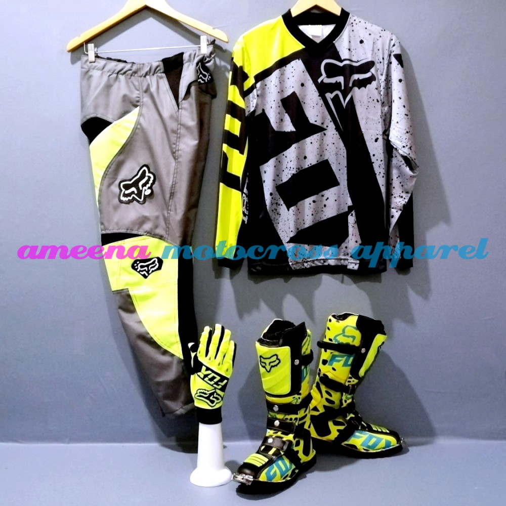 Fullset Jersey, Celana, MX Boots &amp; Glove Motocross Trail Adventure - JCSG001B