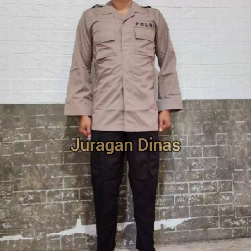 SETELAN BAJU PDL JATAH POLRI PDLT A1 SERAGAM DALMAS BRIMOB SABHARA BAHAN RIPSTOK