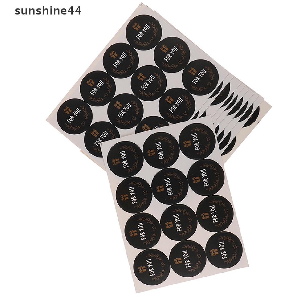 Sunshine 120pcs Stiker Seal Bulat Tulisan For you Warna Hitam Untuk Kemasan Hadiah DIY