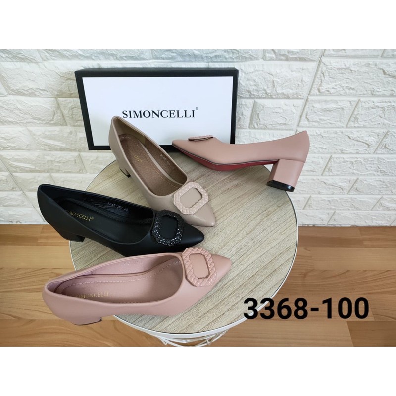 Pump heels by Simoncelli 100 Import high quality fashion shoes chunky heels sepatu wanita hak tahu