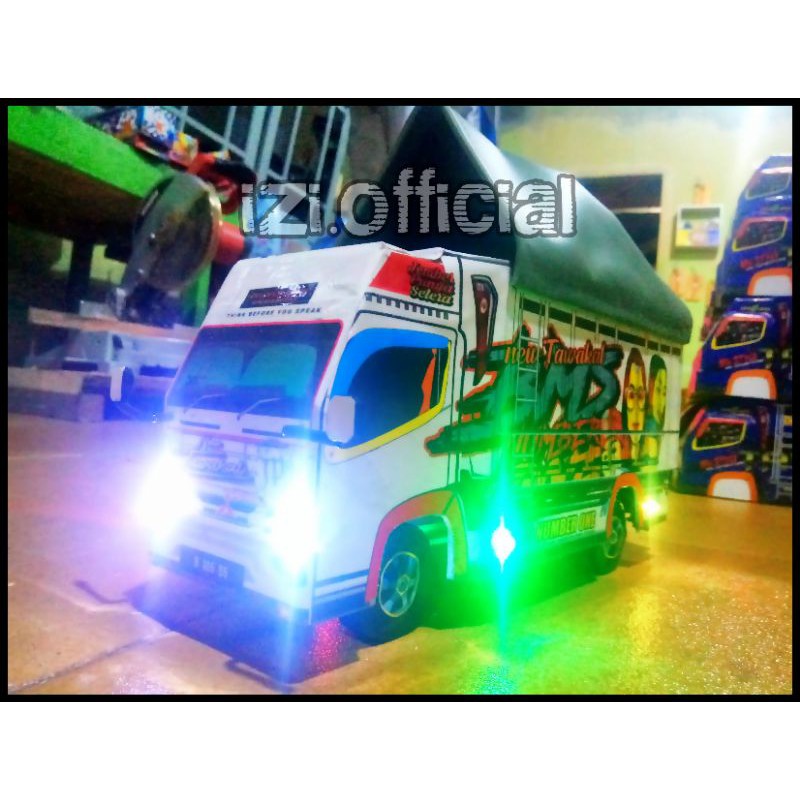 Miniatur Truk New Tawakal Dilengkapi Lampu &amp; Terpal // Bisa Oleng