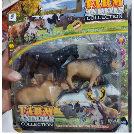 Mainan Miniatur Hewan Peternakan Binatang Buas Kualitas Tebaik Farm Animal Collection Isi 4 Hewan